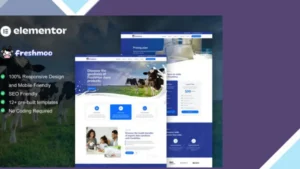 FreshMoo - Dairy Farm Elementor Pro Template Kit