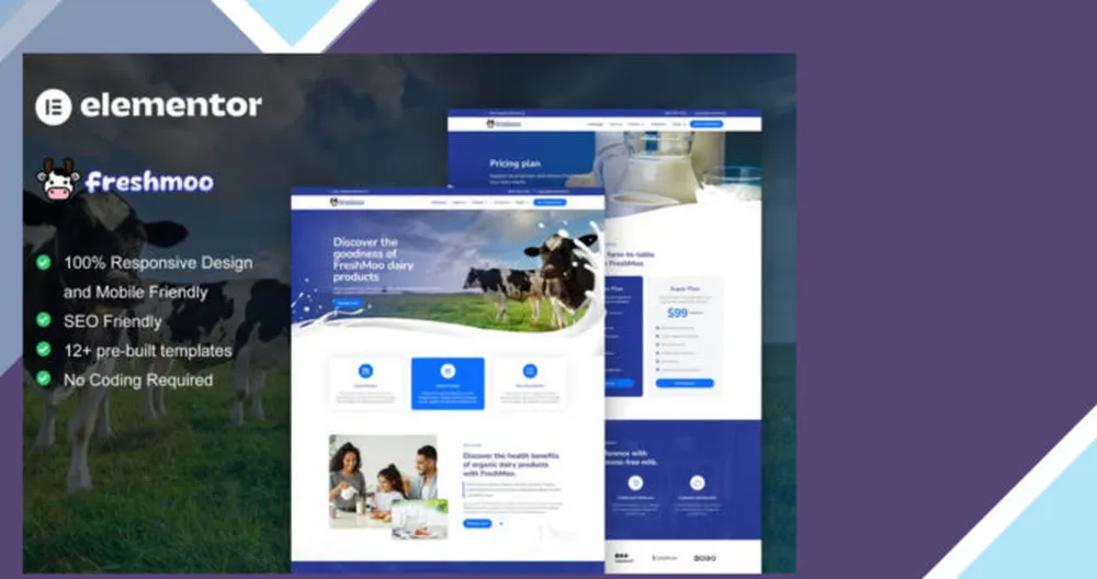 FreshMoo - Dairy Farm Elementor Pro Template Kit