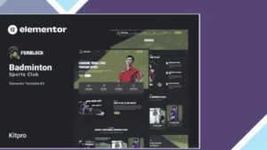 Furblock - Badminton Club Elementor Template Kit
