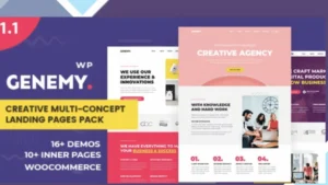Genemy - Creative Multi Concept Landing Pages Pack With Page Builder