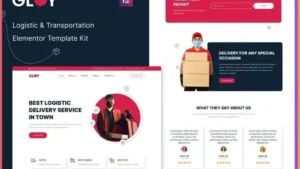 Gloy - Logistic & Transportation Delivery Elementor Template Kit