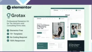 Grotax - Tax Advisor and Consulting Firm Elementor Template Kit