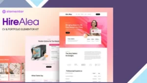 HireAlea - Personal CV Elementor Template Kit