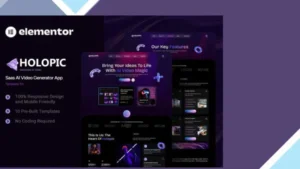 Holopic - Saas AI Generator App Elementor Template Kit
