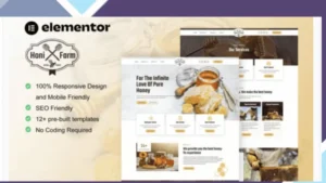 HoniFarm - Honey Bee Farm Elementor Template Kit