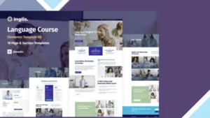 Inglis - Language Course WordPress Elementor Template Kit