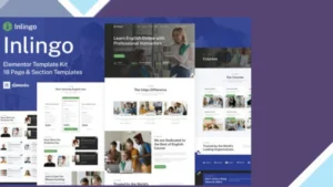 Inlingo - Professional English Course Elementor Template Kit