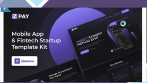 iZPAY - Mobile App and Fintech Startup Elementor Template Kit