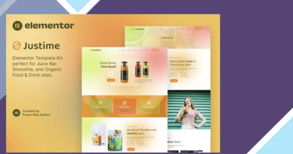 Justime - Juice Bar, Smoothie and Organic Food Elementor Template Kit 1 Justime - Juice Bar, Smoothie and Organic Food Elementor Template Kit