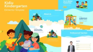 Kidiu Kindergarten - Child Care Elementor Template Kit