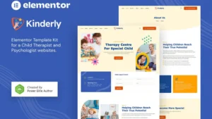 Kinderly - Child Therapist & Psychologist Elementor Template Kit