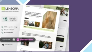 Lensoria - Photographer Studio Portfolio Elementor Template Kit