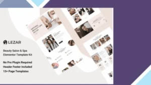 Lezar Beauty Salon and Spa Elementor Template Kit