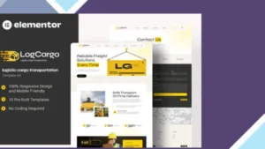 LogCargo - Logistic Cargo Transportation Elementor Template Kit
