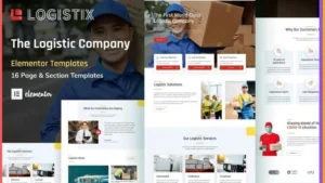 Logistix - Transportation Courier & Logistic Company Elementor Template Kit