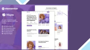 Maple - Wellness and Lifestyle Coaching Elementor Template Kit