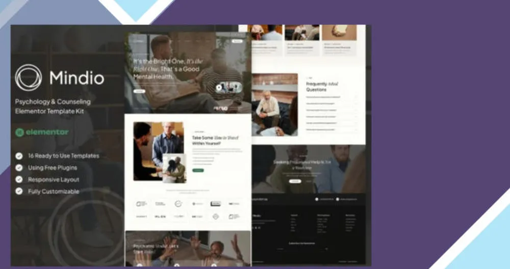 Mindio - Psychology and Counseling Elementor Template Kit 1 Mindio - Psychology and Counseling Elementor Template Kit