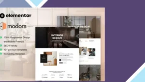 Modora - Interior Design and Architecture Service Elementor Pro Template Kit