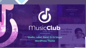Music Club - Studio, Label, Band, DJ or Singer WordPress Theme