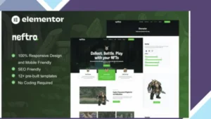 Neftro - Game NFT Elementor Template Kit