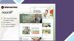 Noursh - Healthy Food and Nutrition Elementor Pro Template Kit