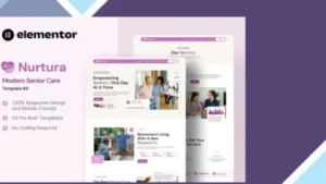 Nurtura - Modern Senior Care Elementor Template Kit