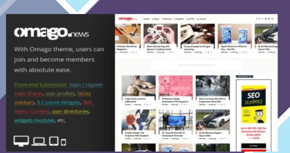 Omago News - User Profile Membership and Content Sharing Theme 1 Omago News - User Profile Membership and Content Sharing Theme