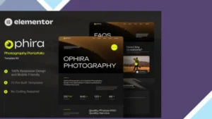 Wordpress Tools 15 Ophira - Photography Portfolio Elementor Template Kit