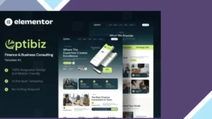 Optibiz - Finance and Business Consulting Elementor Template Kit