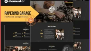Paperino Garage - Mechanic Elementor Template Kit