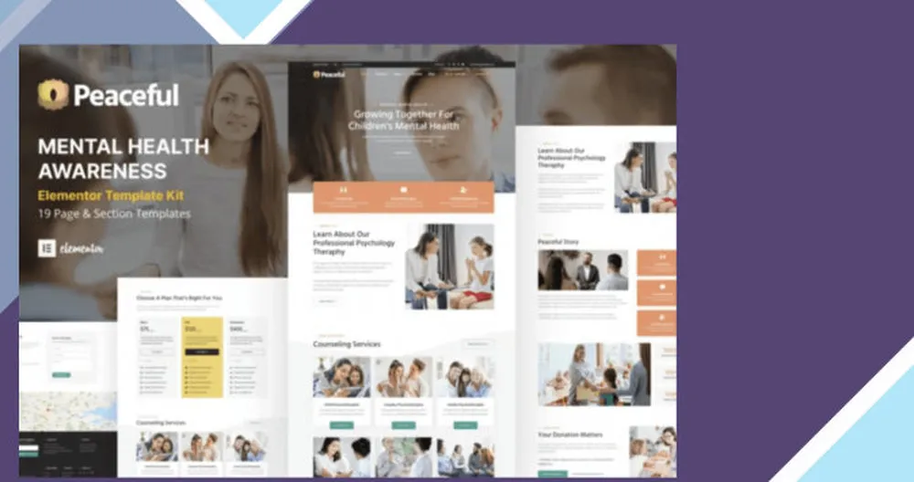 Peaceful - Mental Health Awareness WordPress Elementor Template Kit 1 Peaceful - Mental Health Awareness WordPress Elementor Template Kit