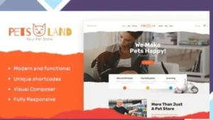 Pets Land - Domestic Animals Shop and Veterinary WordPress Theme