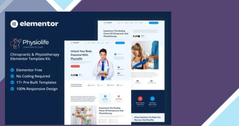 Physiolife - Chiropractic and Physiotherapy Elementor Template Kit 1 Physiolife - Chiropractic and Physiotherapy Elementor Template Kit