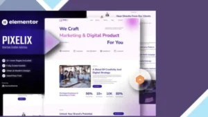 Pixelix - Startup Digital Agency Elementor Template Kit