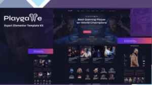 Playgame - Esports Elementor Template Kit