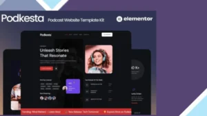 Podkesta - Dark Theme Podcast Elementor Template Kit