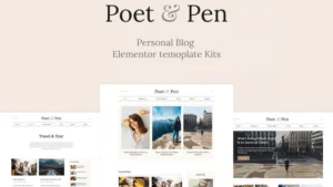 Poet & Pen - Personal Blog Elementor Template Kit