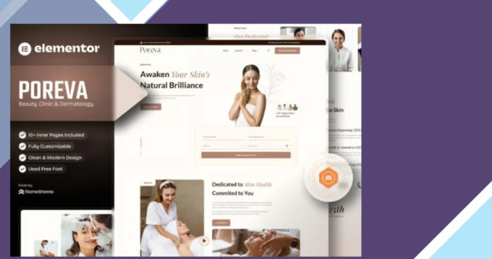 Poreva - Beauty Clinic and Dermatology Elementor Template Kit 1 Poreva - Beauty Clinic and Dermatology Elementor Template Kit