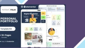 PotentFolio - Digital Marketer Portfolio Elementor Template Kit