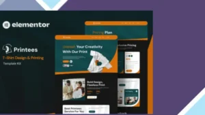 Printees - T-Shirt Design and Printing Elementor Template Kit