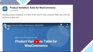 Product Variation Table