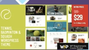 Wordpress Tools 13 Racquet - Tennis, Badminton and Squash WordPress Theme