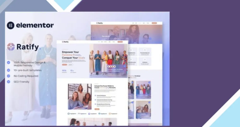 Ratify - Feminine Business Coaching Elementor Template Kit 1 Ratify - Feminine Business Coaching Elementor Template Kit
