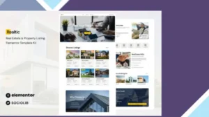 Realtic - Real Estate and Property Listing Elementor Template Kit