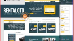 Rentaloto - Car Rental & Auto Services Elementor Template Kit