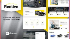 Rentive - Car Rental & Auto Dealer Elementor Template Kit