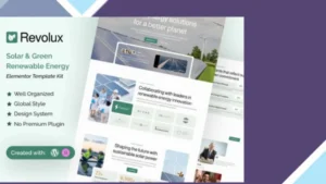 Revolux - Solar and Green Renewable Energy Elementor Template Kit