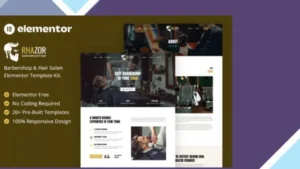 Rhazor - Barbershop and Hair Salon Elementor Template Kit
