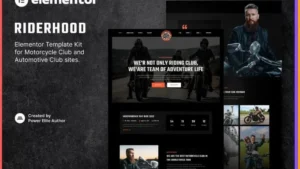 Riderhood - Motorcycle Club Elementor Template Kit
