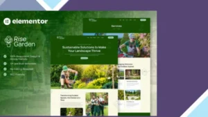 Risegarden - Landscape and Gardening Service Elementor Template Kit